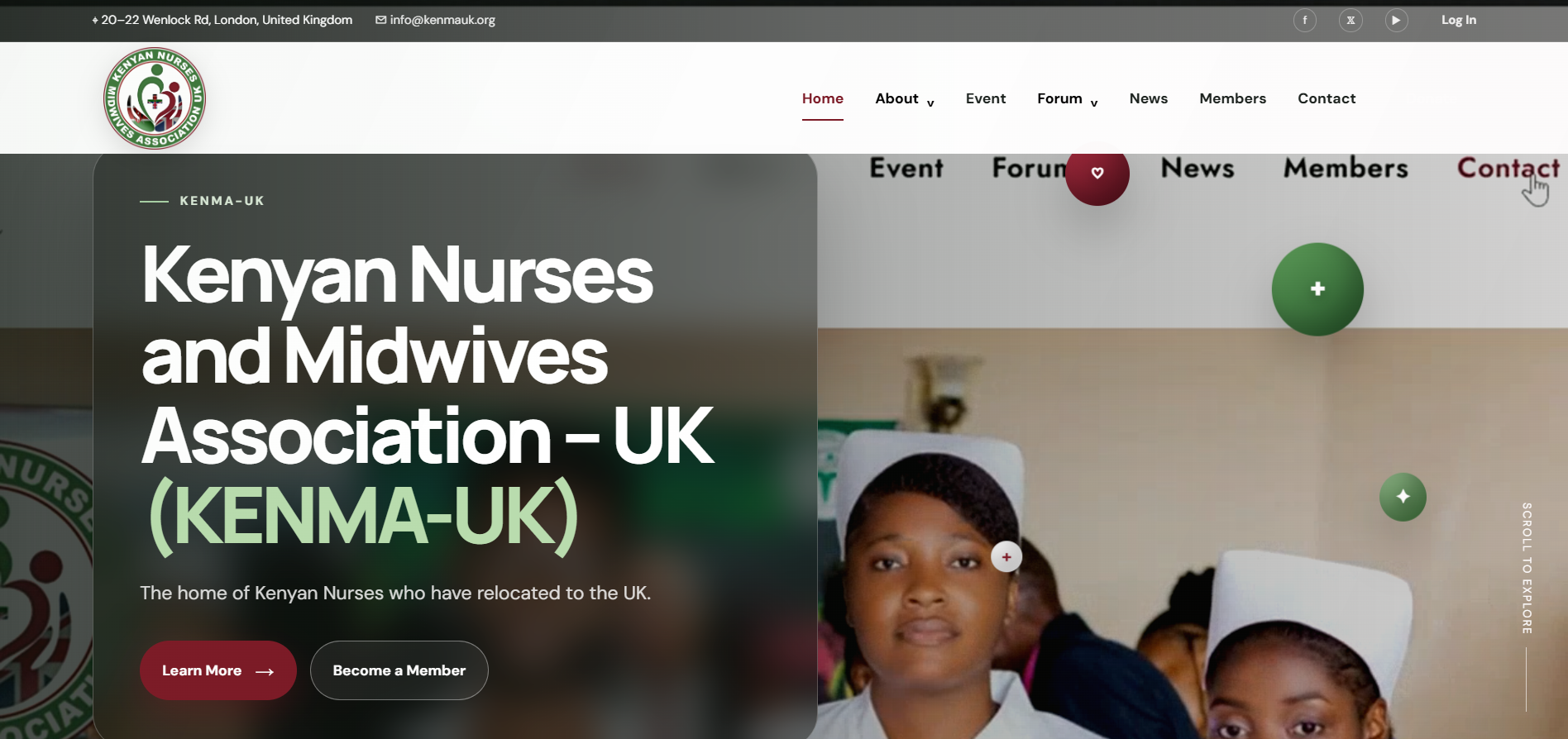 UX and UI upgrade for an organisation of Kenyan Nurses in the UK (KENMA-UK)